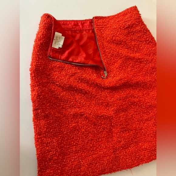 Kate Spade Orange Textured Gold Back Zip Hardware Women’s Pencil Skirt Size 4 - Picture 6 of 15